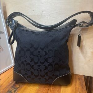 Vintage 2002 Coach Black Signature Jacquard Shoulder Bag G2K-6346